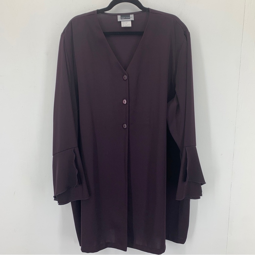 Maggie Barnes Essentials Womens 28 Tunic‎ Blouse Duster Lagenlook Flare Sleeve